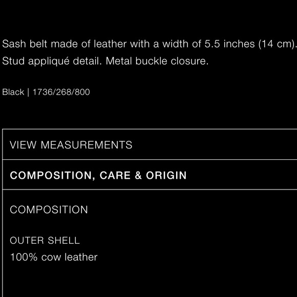 Zara studded leather sash belt, 2025 - Picture 6 of 6